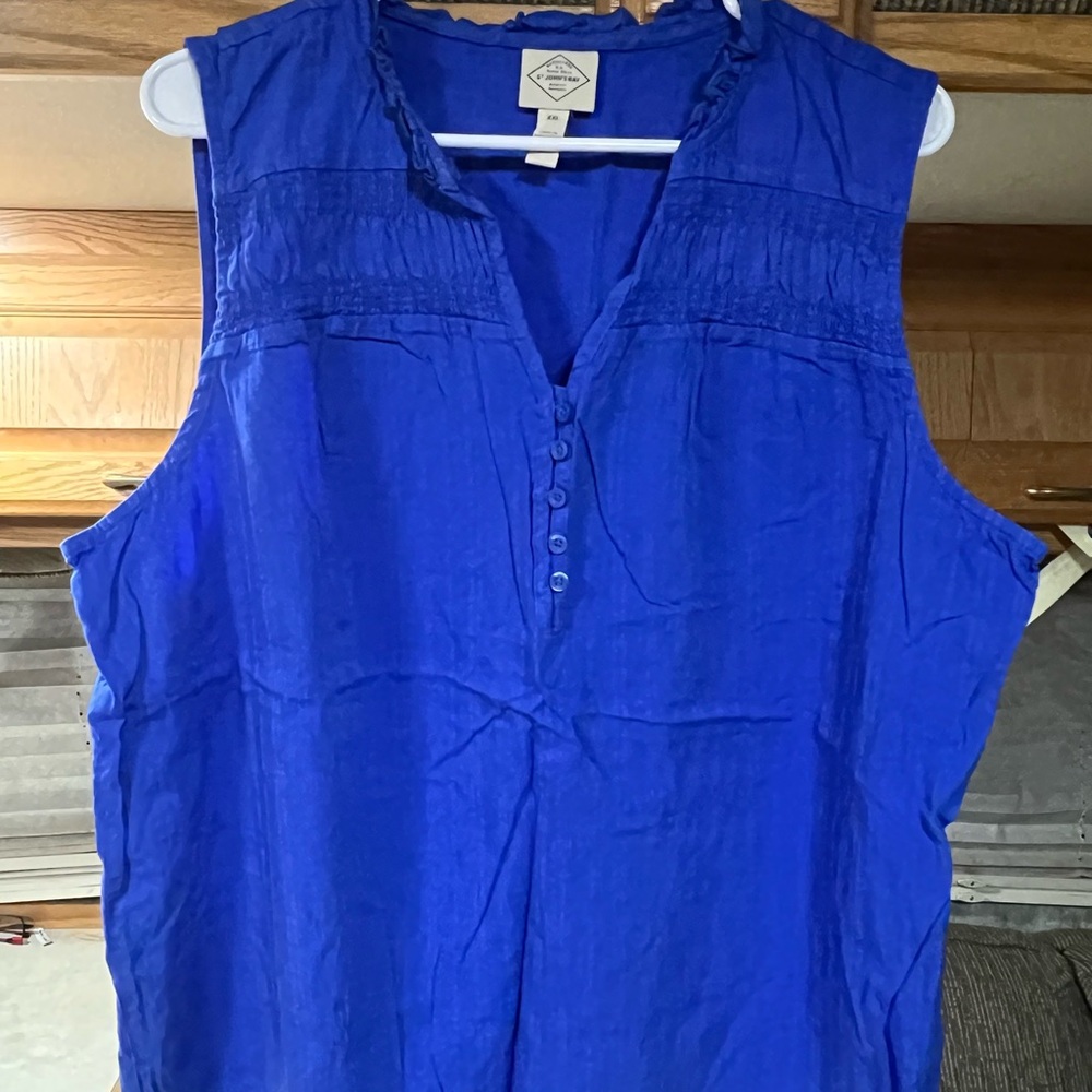 St. John's Bay Royal Blue Sleeveless Blouse